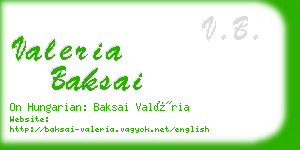 valeria baksai business card